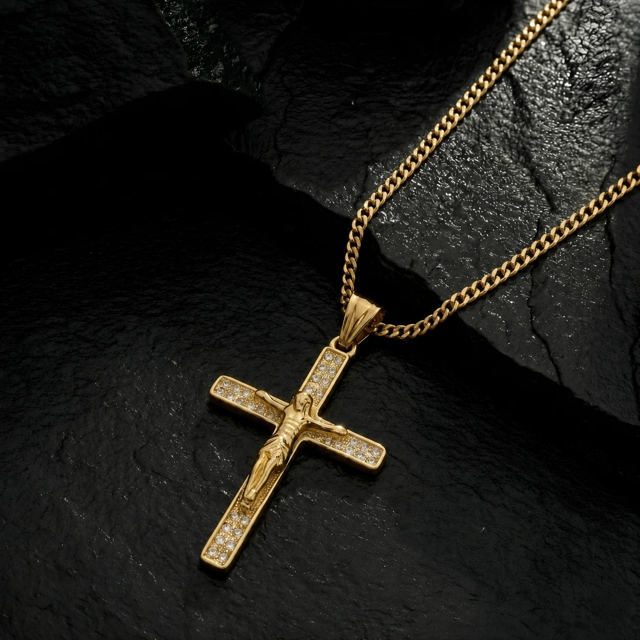 Combo Cadena Cubana 3mm + Dije Cristo